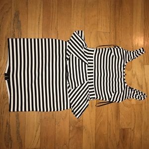 Black and white stripe Bebe dress