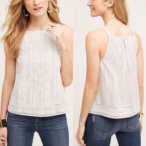 Anthropologie Striped Embroidered Top Anthropologie Striped Embroidered Top