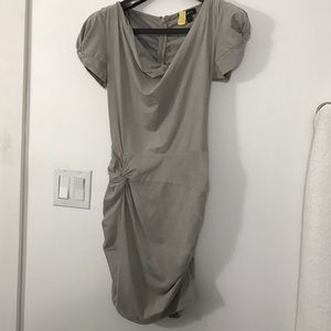 Beautiful soft Grey Dress, it hugs your figure.