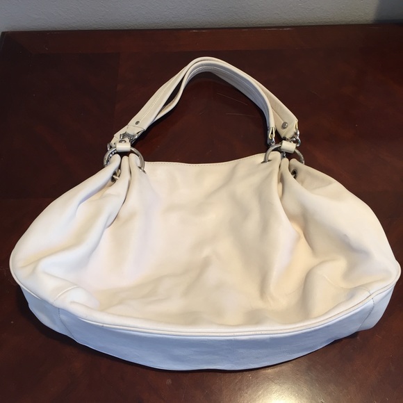 Juicy Couture large white leather hobo