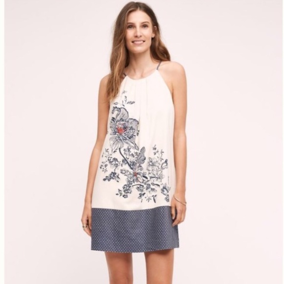 Anthropologie Floreat Sava Silk Halter dress