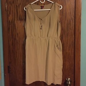 Merona tan tank top pocket dress large