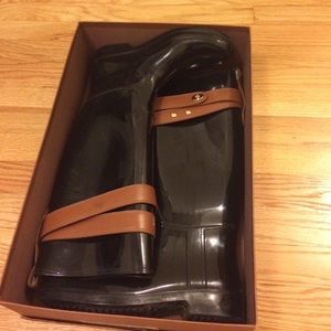 LOWERED PRICE for Coach black rain boots