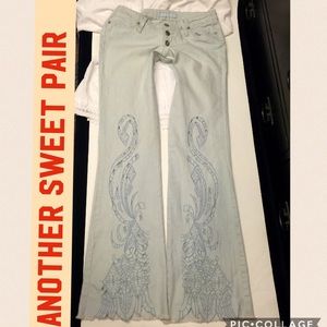 Vintage bongo denim jeans size 7 open hole design