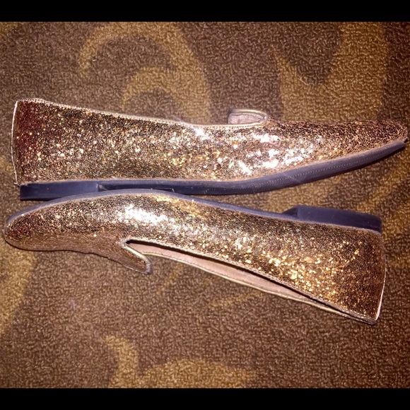 Mossimo Gold Glitter Flats Size 9