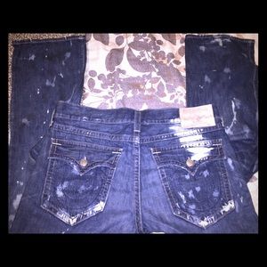 Men's True Religion Bleached Blue Jeans