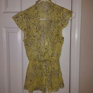Yellow ruffle top