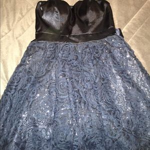 Navy Blue Short/Strapless Dress