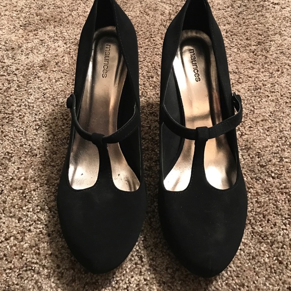 Black suede heels