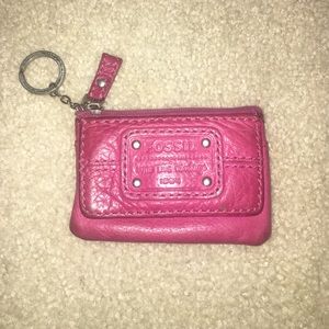 Pink Fossil Coin Purse/ID Holder