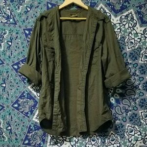 Vintage Thrifted Army Green Oversized Jacket