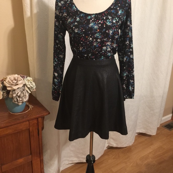 Faux leather skirt