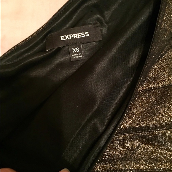Express Bronze One Shoulder Bodycon Mini Dress - Picture 3 of 3