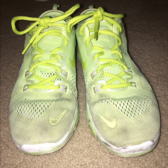 Highlighter Yellow Nike free runs