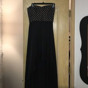 BCBG strapless high-low formal dress