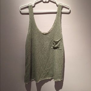 Striped tank top with pocket