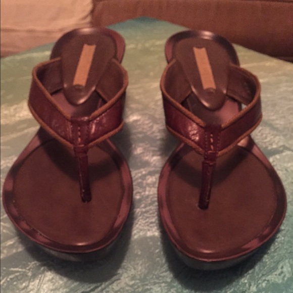 Ninewest Genuine Leather High Heeled Wedges Size 6