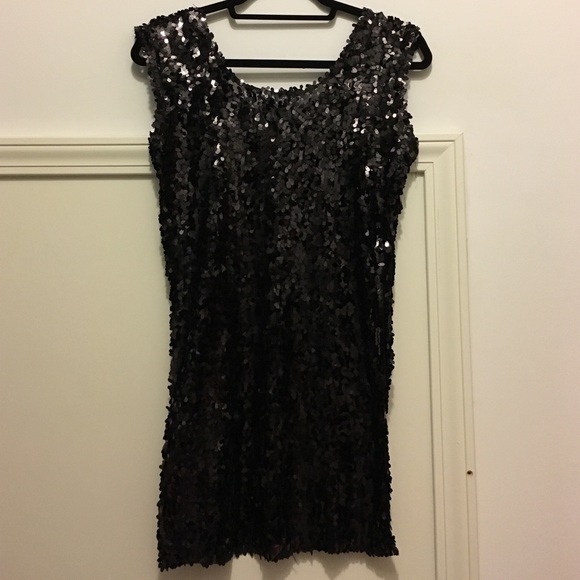 Black Sequin Mini Dress
