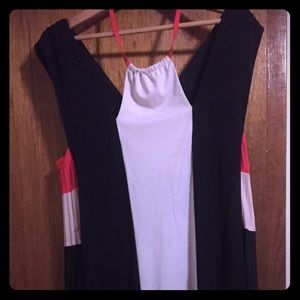 BCBG striped dress with halter