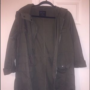 Long army green coat