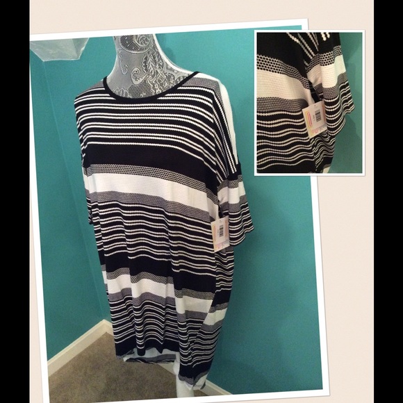 Lularoe Large Irma black and white textured