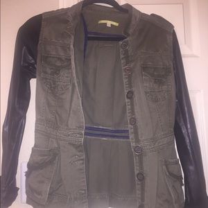 Gianni bini leather and army green jacket