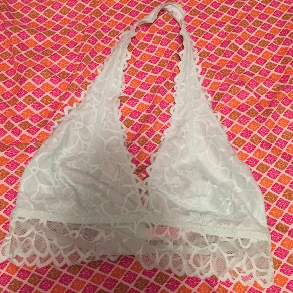 PINK halter neck bralette (teal)