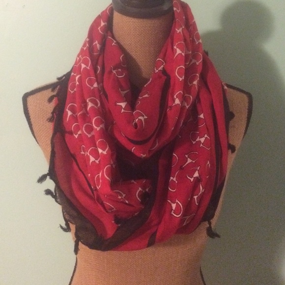 Equestrian red scatter scarf!