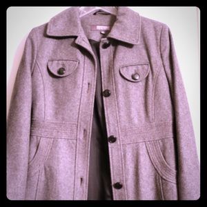 Knee length Grey Kenneth Cole Reaction Wool Coat