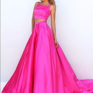 Hot Pink Two Piece Sherri Hill Prom Dress