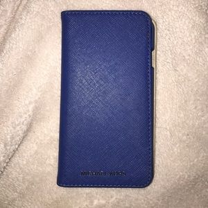 Blue Micheal Kors Wallet/Case for IPhone 6