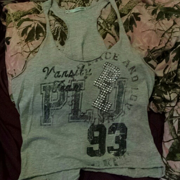 Maurice's Grey racer back crop top tank size XL