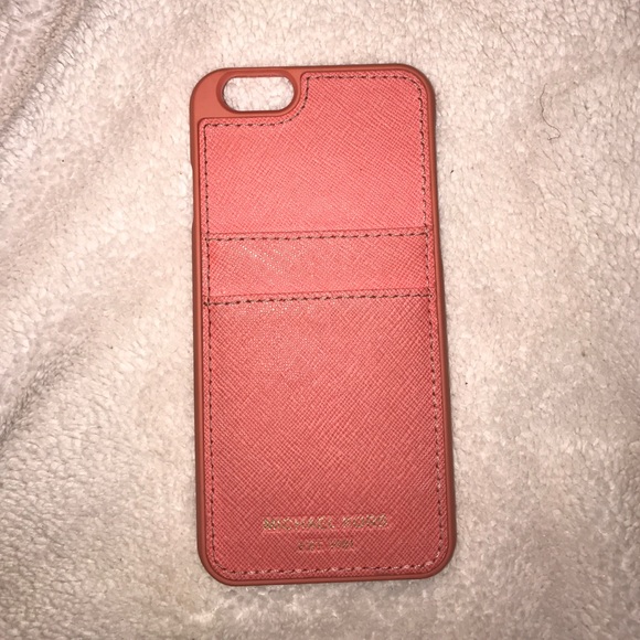 Peach Micheal Kors Card Holding Case for IPhone 6