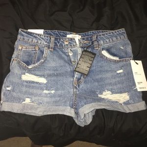 High-rise denim shorts, size 26
