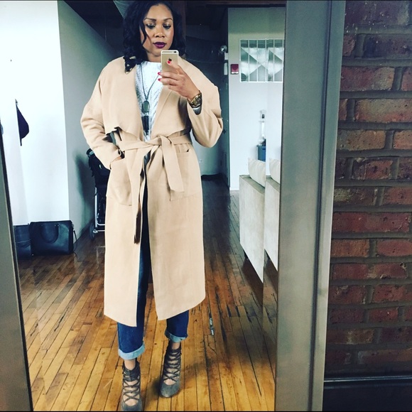 Camel belted jacket