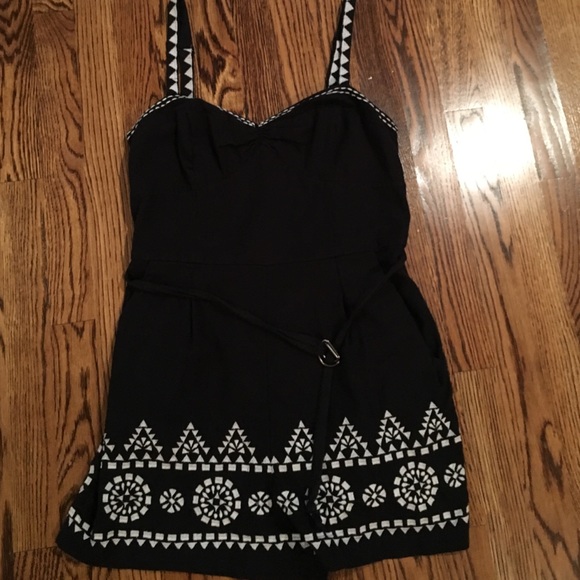 Anthropologie black and white romper