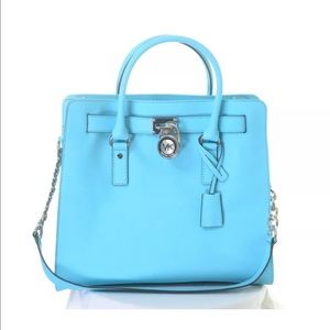 Authentic Michael kors Aquamarine leather Tote