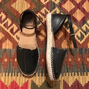 Black espadrilles with ankle strap