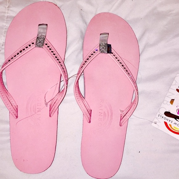Authentic Rainbow Crystal Flip Flops