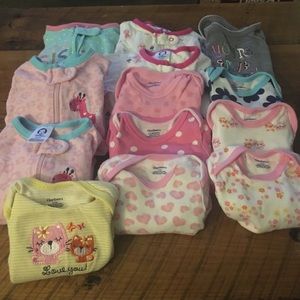 Large bundle of 0-3 month baby clothes