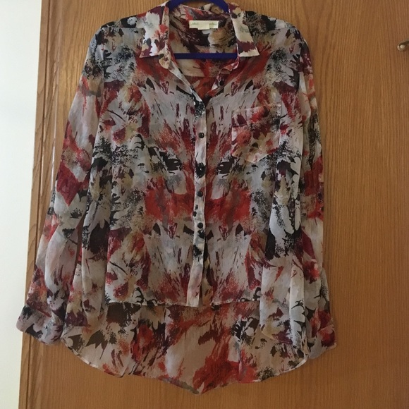Flowy floral sheer blouse - Picture 1 of 1
