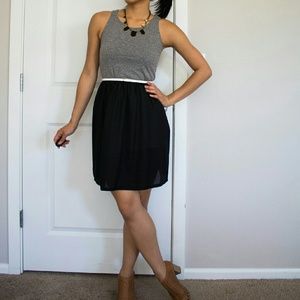 One piece cute spring / summer mini gray and black