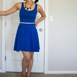 Beautiful A line dress in royal blue and black
