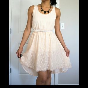 H&M Romantic blush pink lace high low hem line