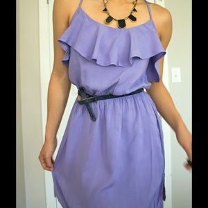 Forever 21 flowy ruffle lavender dress