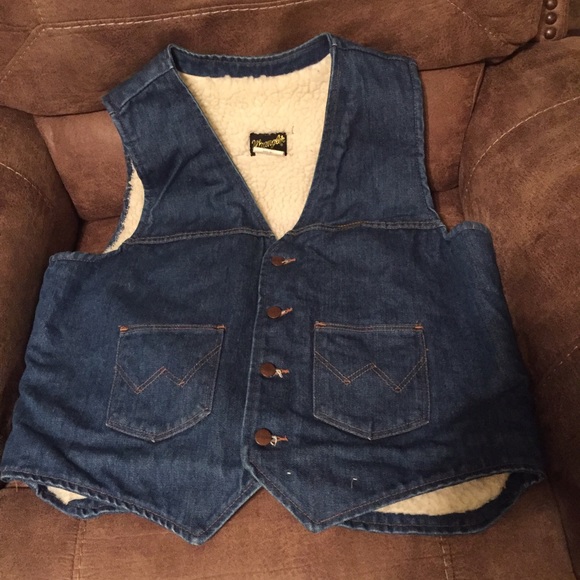 Wrangler lined blue jean vest