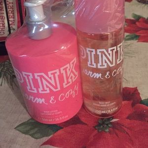 PINK toasted vanilla and peony lotion and mist
