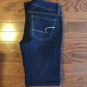 Dark wash skinny jeggins