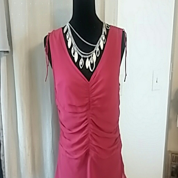 Raspberry chiffon top