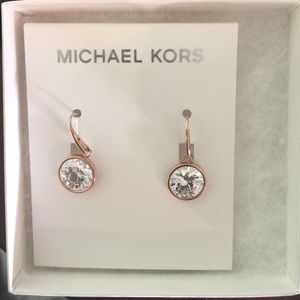 NEW Rose gold and diamond Michael Kors earrings